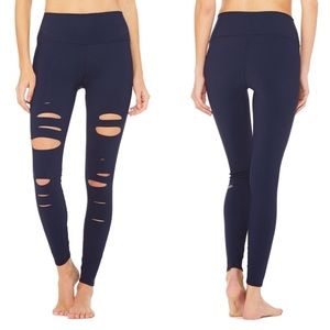 Alo High Waisted Ripped Warrior leggings.
